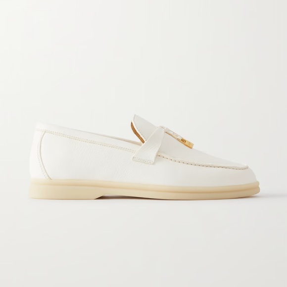 ❌SOLD❌ LORO PIANA WHITE GOLD LEATHER SUMMER CHARM LOAFER - Picture 13 of 16